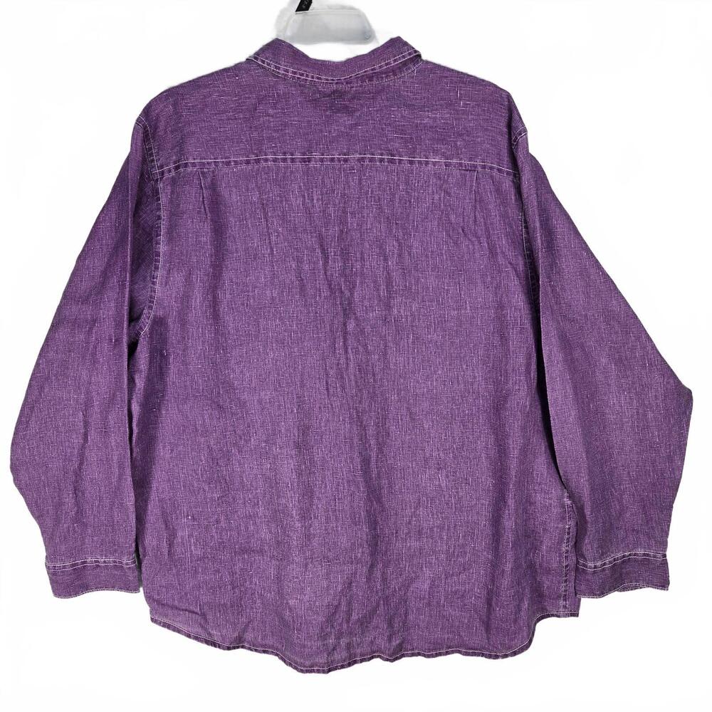 Tommy Bahama XXL Purple 100% Linen Long Sleeve Button Down Shirt Coastal Resort - Picture 2 of 9